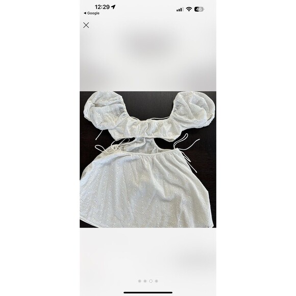 Saboskirt Women's Dress Size S White Cut Out Beach Summer Vacation Boho Cruise - Picture 3 of 4